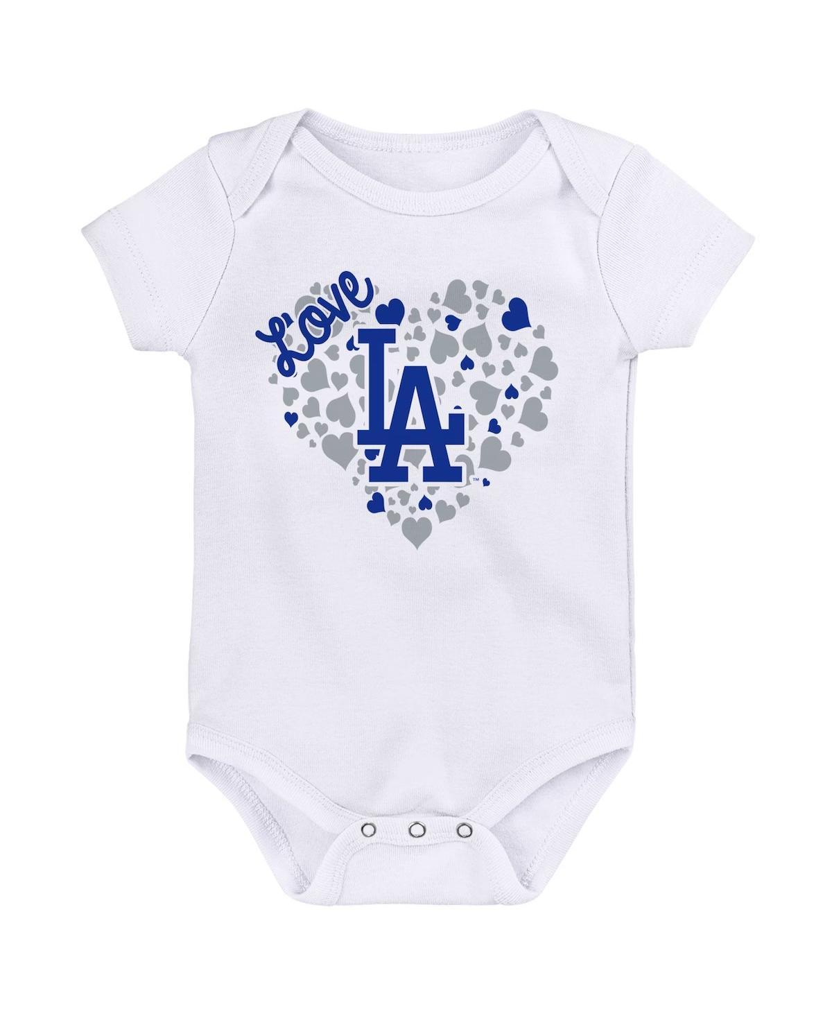 Shop Outerstuff Fanatics Girls Infant Los Angeles Dodgers 3-pack Home Run Bodysuit Set In Royal