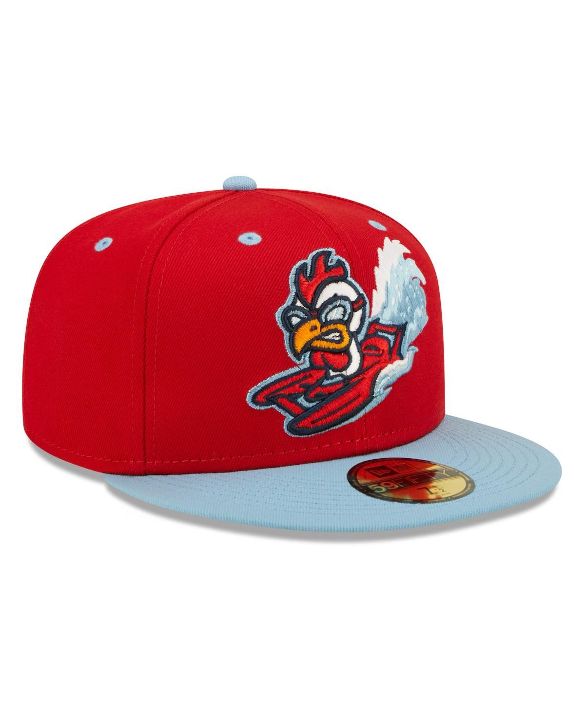 New Era Men'sTri-City Dust Devils Light Blue Theme Night 59FIFTY Fitted Hat - Red