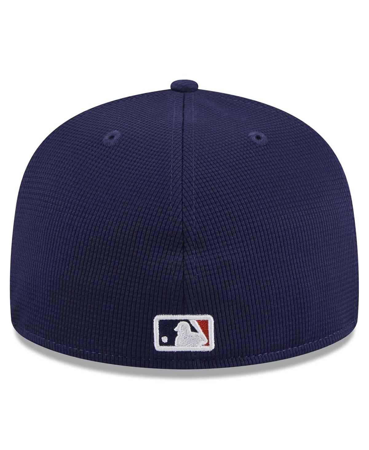 New Era Orange Houston Astros 2024 Batting Practice Low Profile 59fifty Fitted Hat In Navy