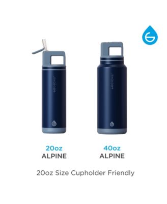 Alpine Flip 'N Sip Insulated, Leakproof Water Bottle with Straw, 20 OZ, 2pk