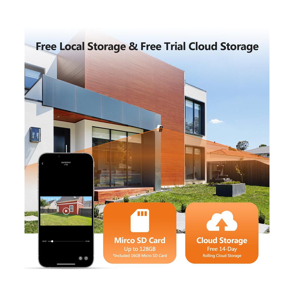 Z-edge 3 Packs 1080P Full Hd Wireless Smart Cameras with Solar Panels and 16GB Tf Card -- White