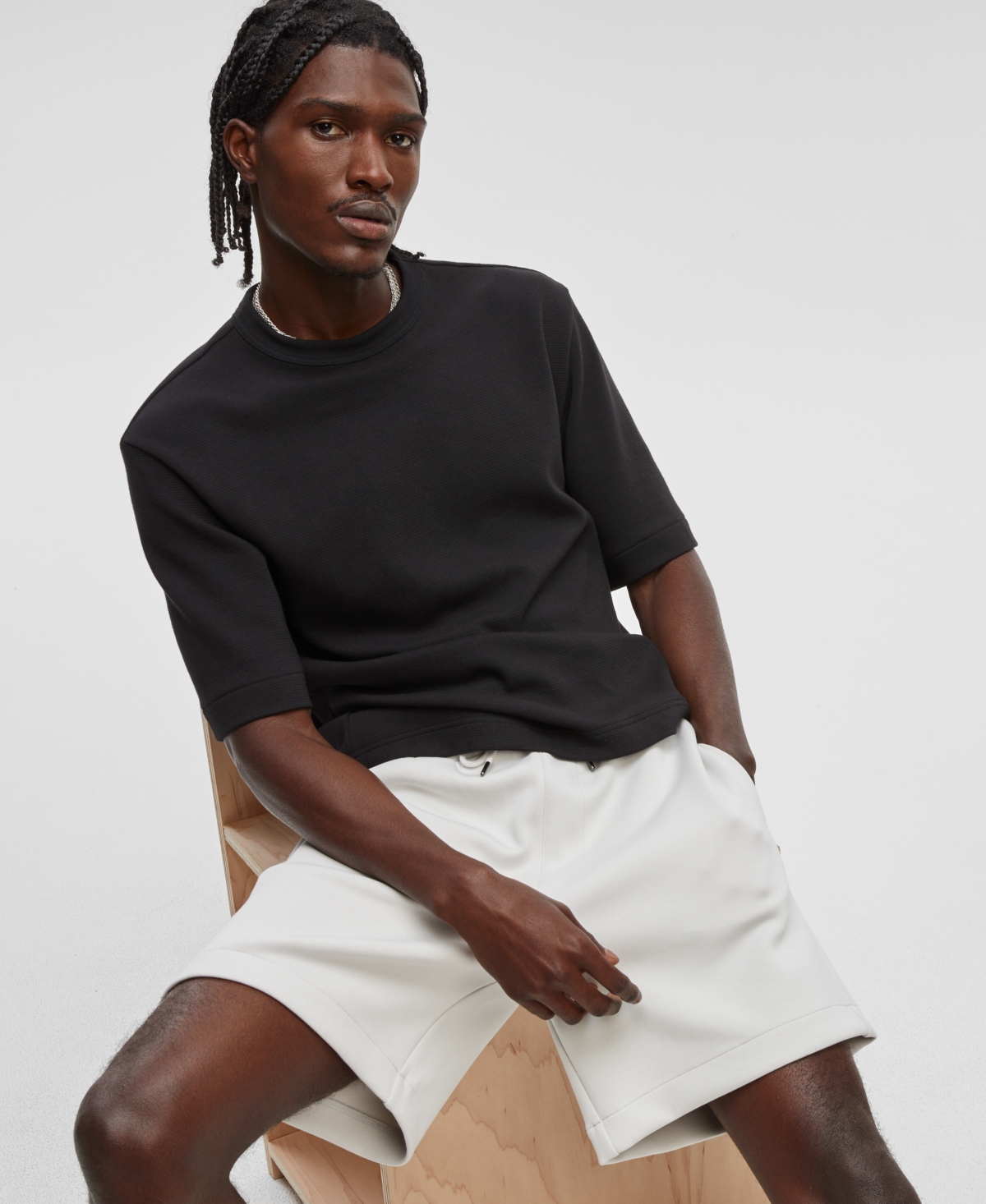 Men's Regular-Fit Pull-On Track Shorts, Created for Macy's - Bleached Oak