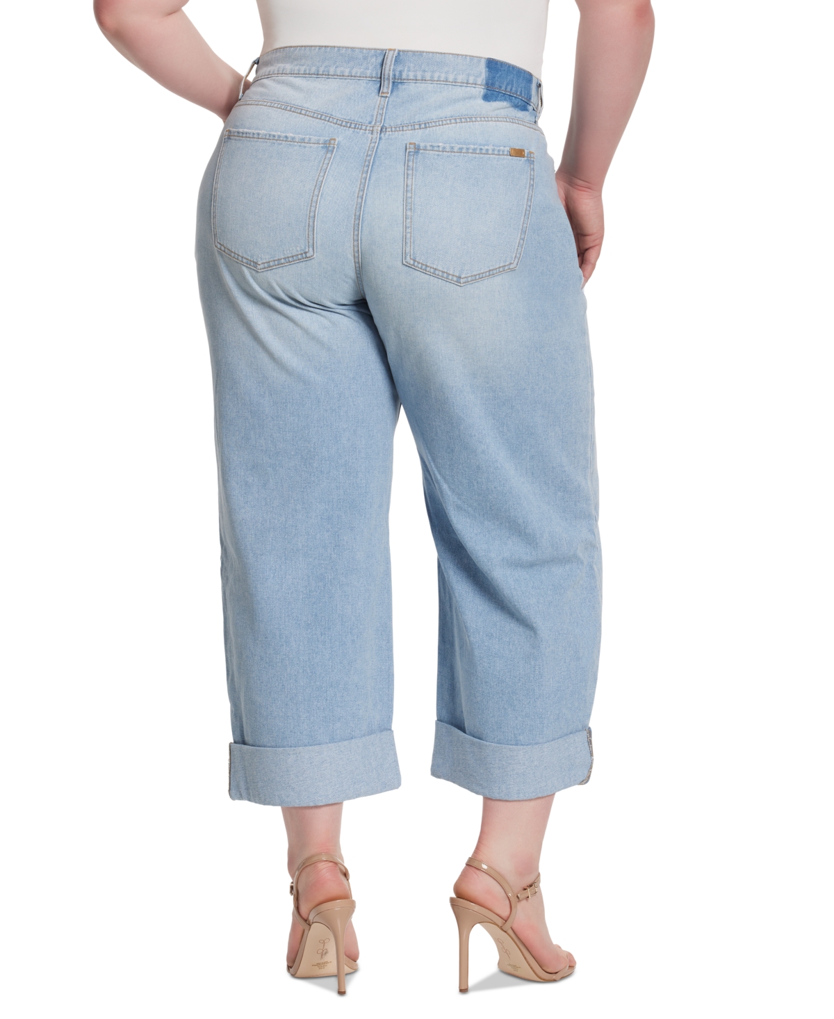 Jessica Simpson Trendy Plus Size Wide-Leg Boyfriend Jeans