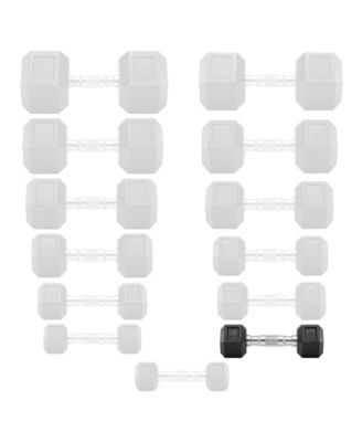 Rubber Coated Hex Dumbbell Hand Weights, 8 lb Pair