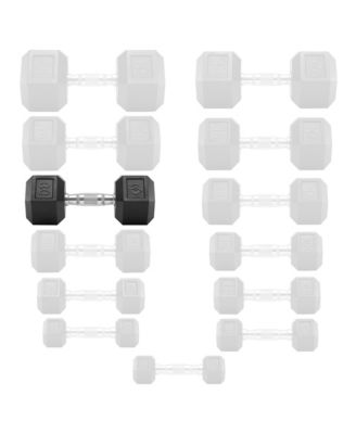 Rubber Coated Hex Dumbbell Hand Weight, 30 lbs