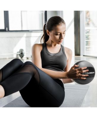 Medicine Ball, 12 LB - Weighted Fitness Non-Slip Ball