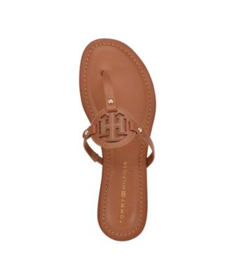 Litzy Logo Flat T-Strap Flat Sandals