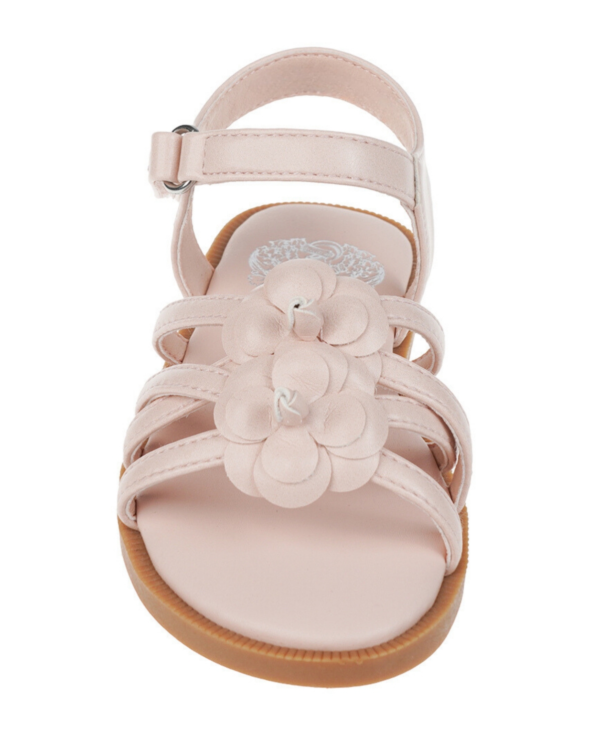 Vince Camuto Toddler Girl's Gladiator Sandal with 3D Flowers and Back Strap with Adjustable Closure
