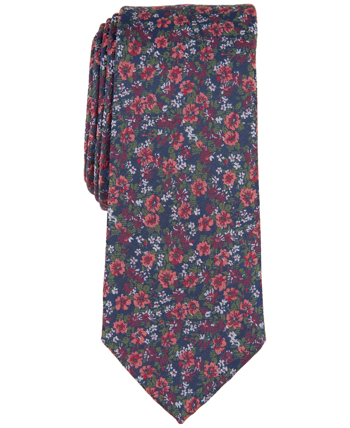 Men's Dennett Floral Tie, Created for Macy's - Coral