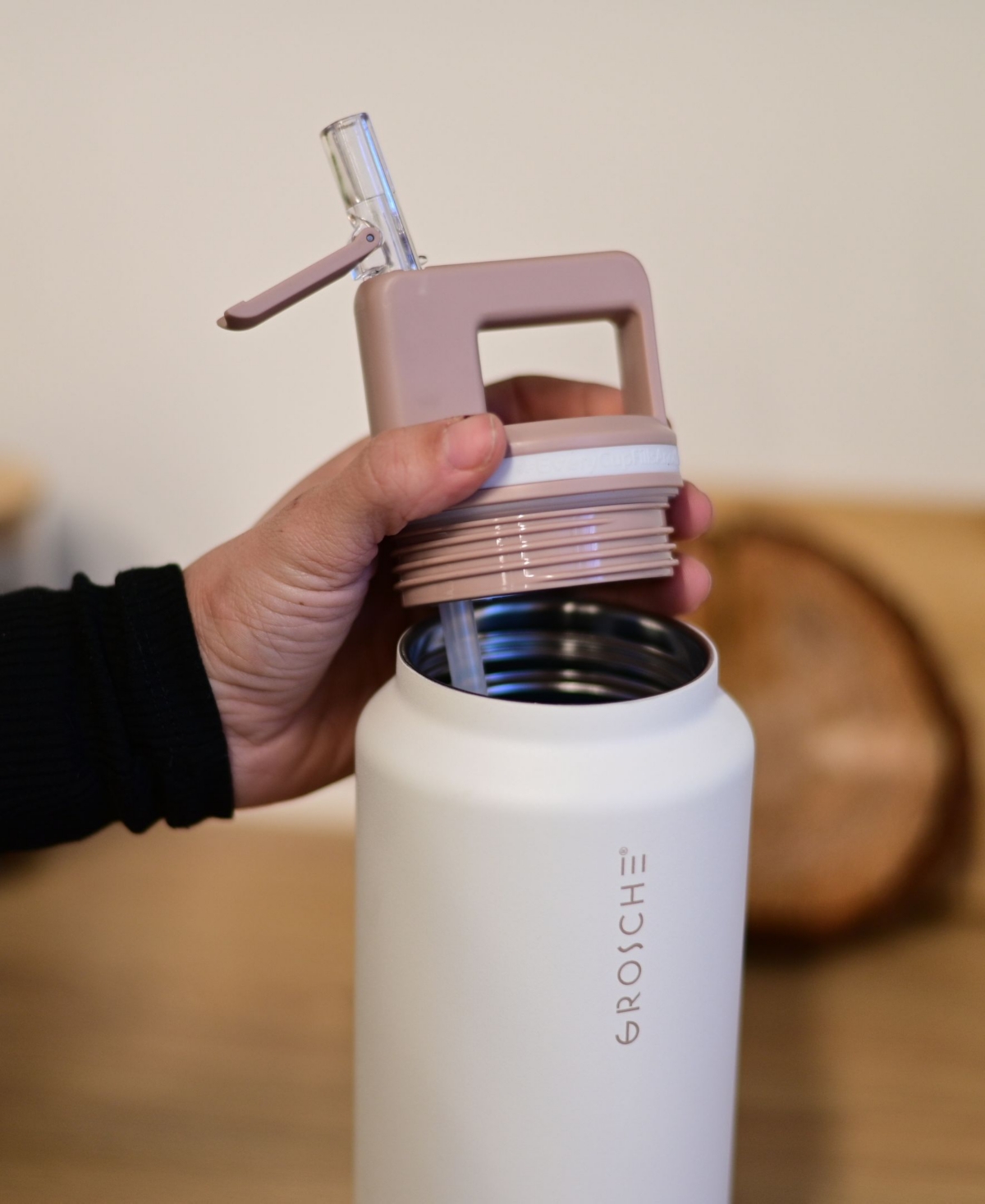 Grosche Alpine Flip 'n Sip Insulated Water Bottle With Straw 2pk 20 oz + 40 oz In Black