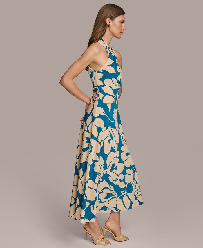 Donna Karan New York Donna Karan Women's Floral-Print Halter-Neck Dress ...