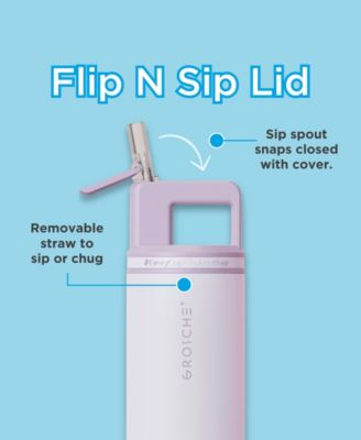 Alpine Flip 'N Sip Insulated, Leakproof Water Bottle with Straw, 20 OZ
