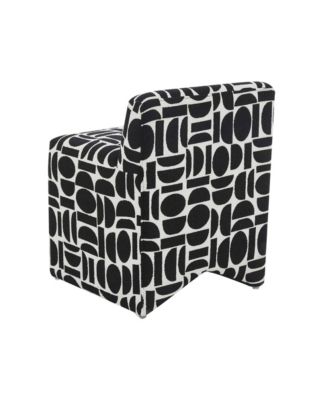 25" Geometric Jacquard Weave Stool