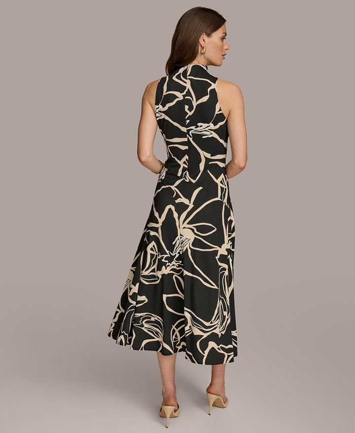 Donna Karan New York Donna Karan Women's Floral-Print Mock-Neck Midi ...