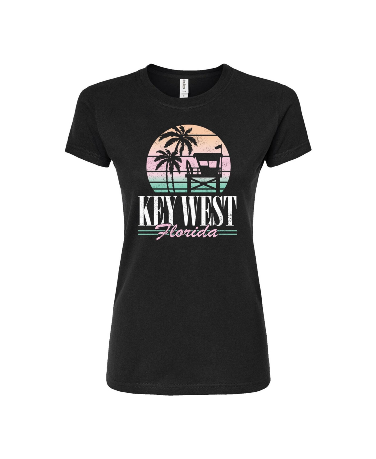 Good Vibes Llc Hybrid Apparel Trendy Juniors Key West Graphic Tee In Black