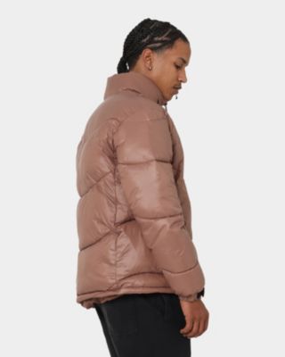 Men's Wave Puffer Jacket, Brown - XXXLarge