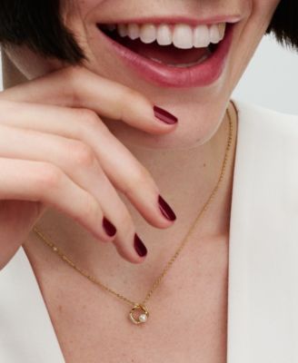 Shaped Pav&eacute; Circle Treated Freshwater Cultured   Pearl Collier 17.7 inch Necklace