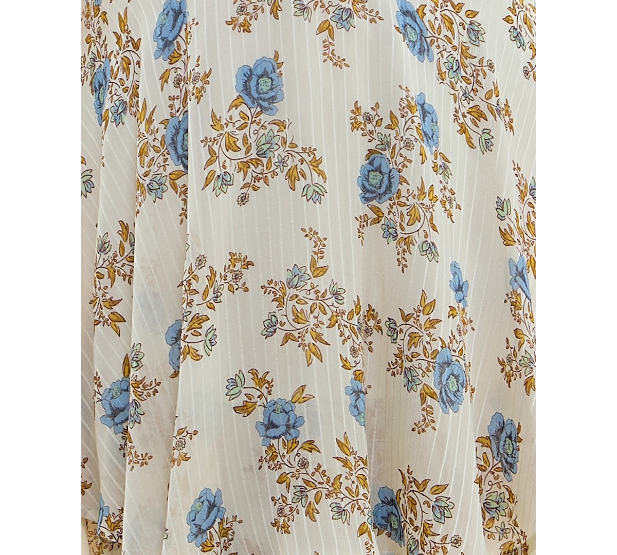 Crystal Doll Juniors' Tiered Floral Fit & Flare Dress -blue