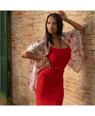 Primavera - Long Satin Silk Scarf for Women