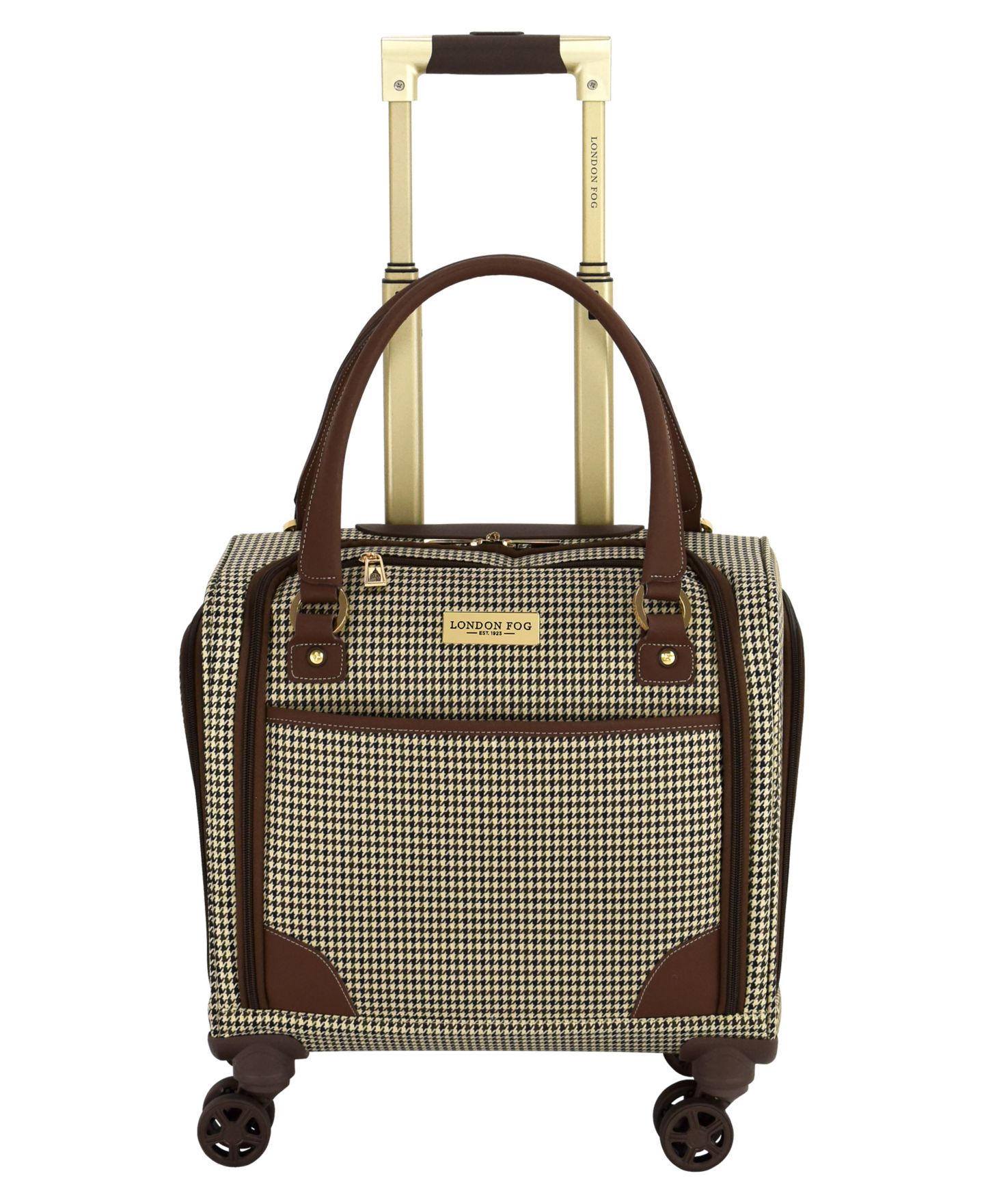 Сумка London Fog Cambridge 16" 8-Wheel underseater, цвет: Чёрный белая гусиная лапка — фото 7