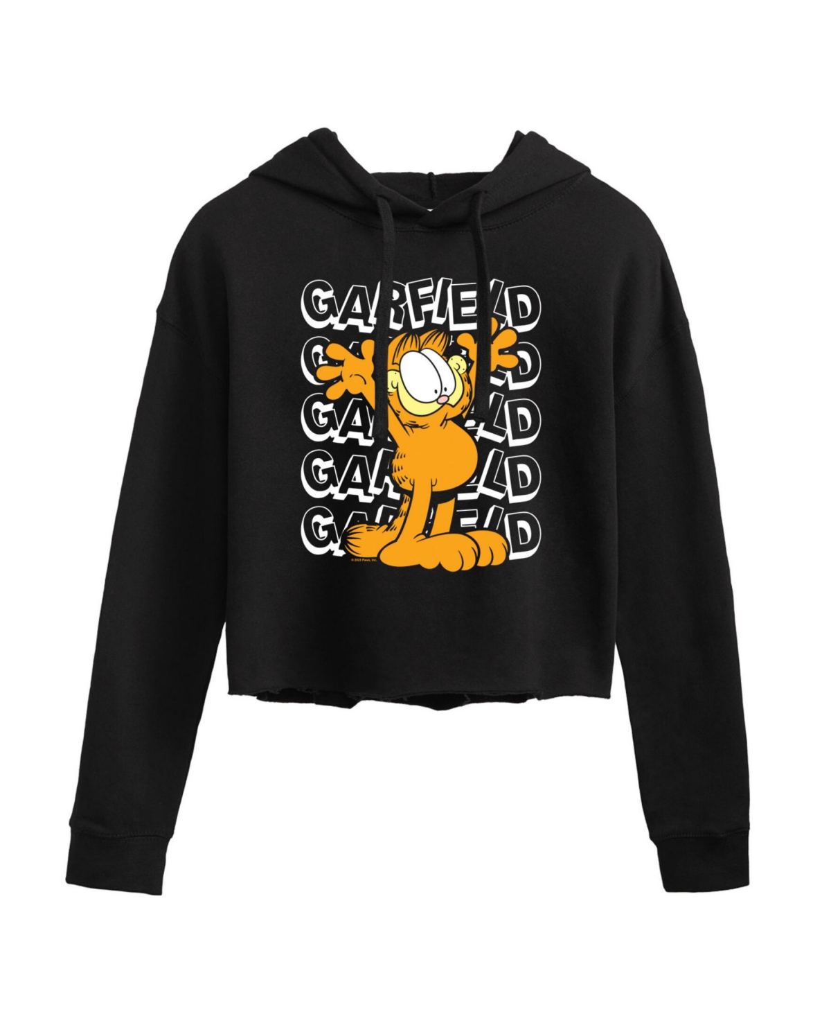 Trendy Juniors Garfield Graphic Cropped Hoodie - Black
