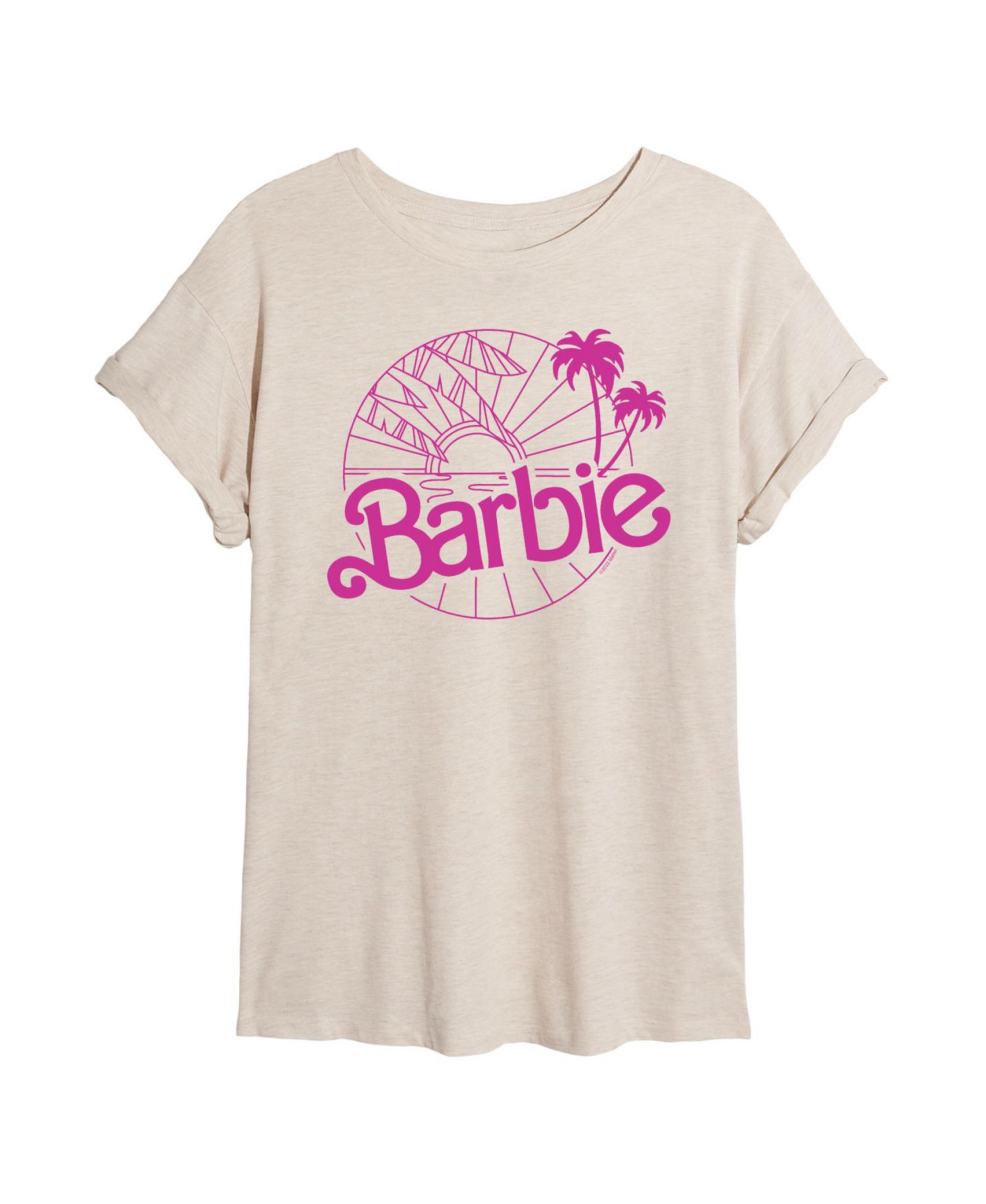 Trendy Juniors Barbie Beach Graphic Oversized Tee