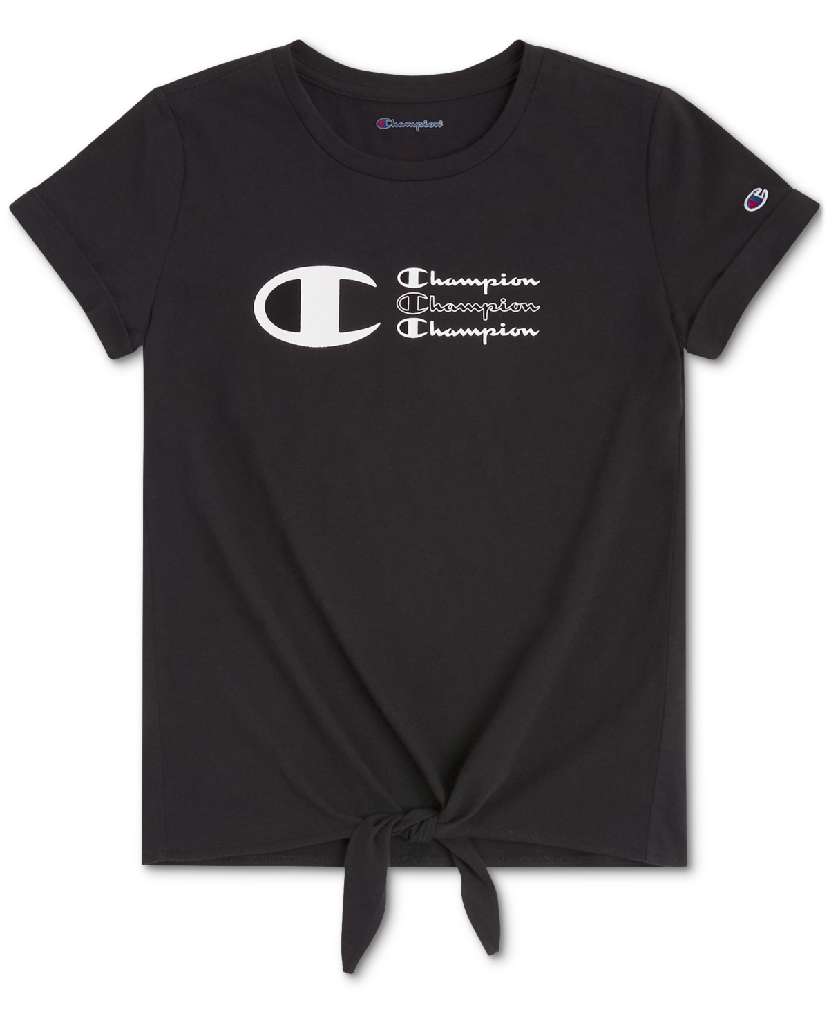 Champion Big Girls Tie-Front Logo T-Shirt