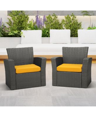Outdoor Patio Seat Cushions Without Welt Set of 2, 20" x 19"