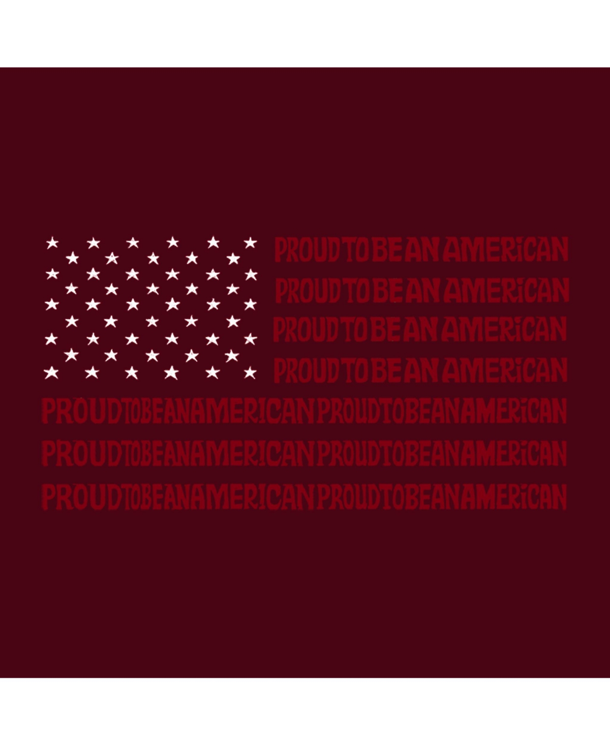 La Pop Art Boys Proud To Be An American Word Art Crewneck Sweatshirt