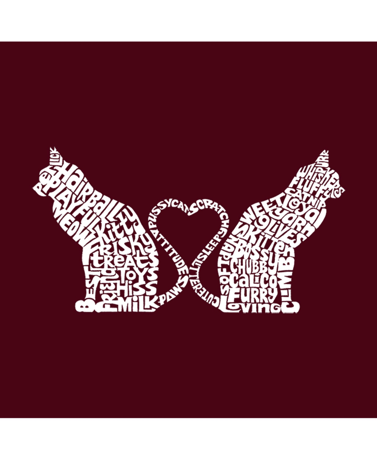 La Pop Art Boys Cat Tail Hearts Word Art Crewneck Sweatshirt