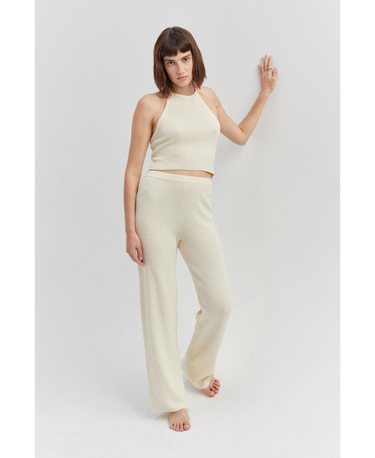 Crescent Women's Brielle Full Fashion Halter Set - Open white + cream