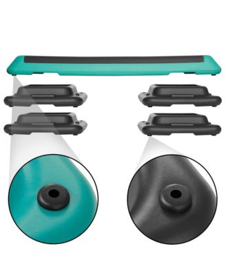 Aerobic Exercise Adjustable Step Platform, Health Club Size, with 4 Risers - Green