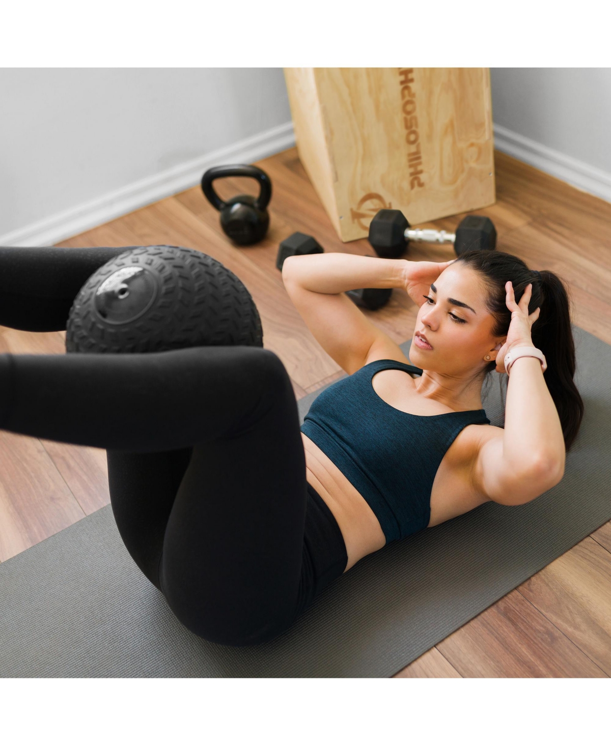 Philosophy Gym Slam Ball, 20 Lb - Weighted Fitness Medicine Ball with Easy Grip Tread