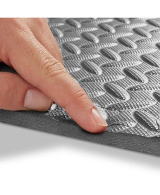 Pack of 36 Exercise Flooring Mats - 12 x 12 Inch Foam Rubber Interlocking Puzzle Floor Tiles - Gray