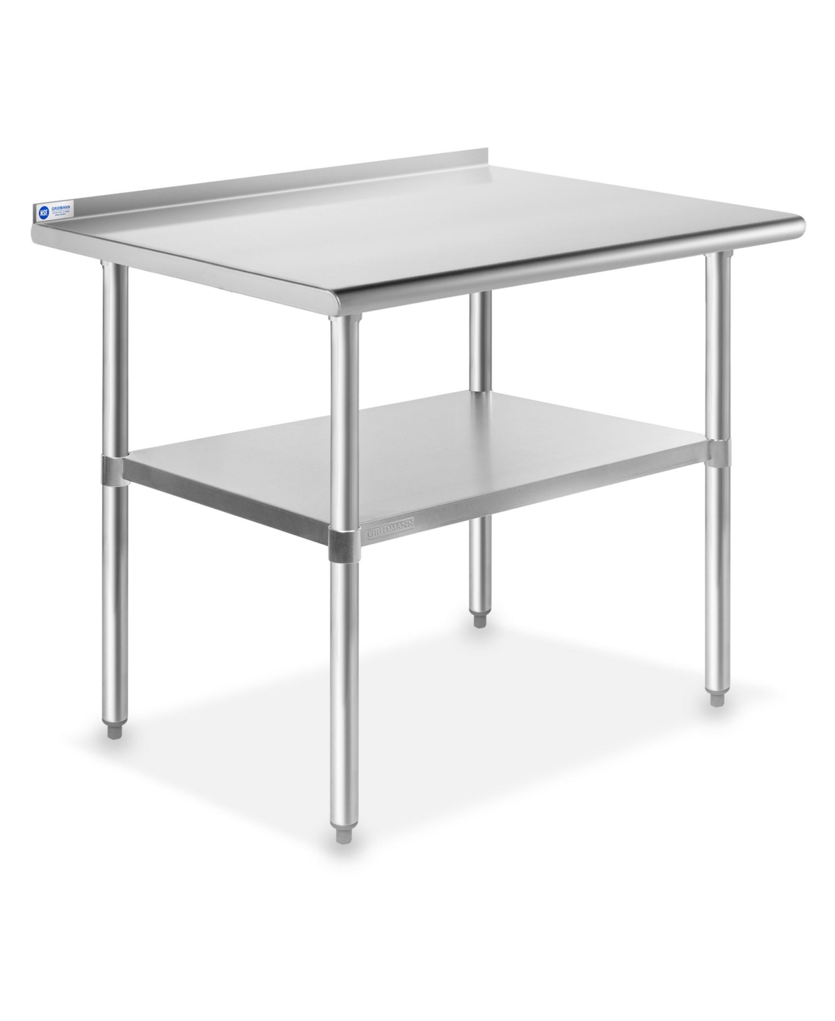 Gridmann x 24 Inch Stainless Steel Table w/ Backsplash and Undershelf