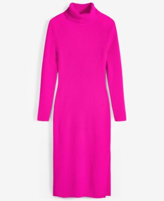 Women's 100% Cashmere Turtleneck Midi Sweater Dress, Macy's Exclusive