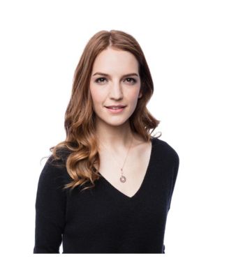 Suzy Levian Sterling Silver Cubic Zirconia Multi Circle Looped Dangle Pendant Necklace