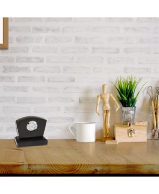 Genuine Marble Desk Clock with Chrome Accents