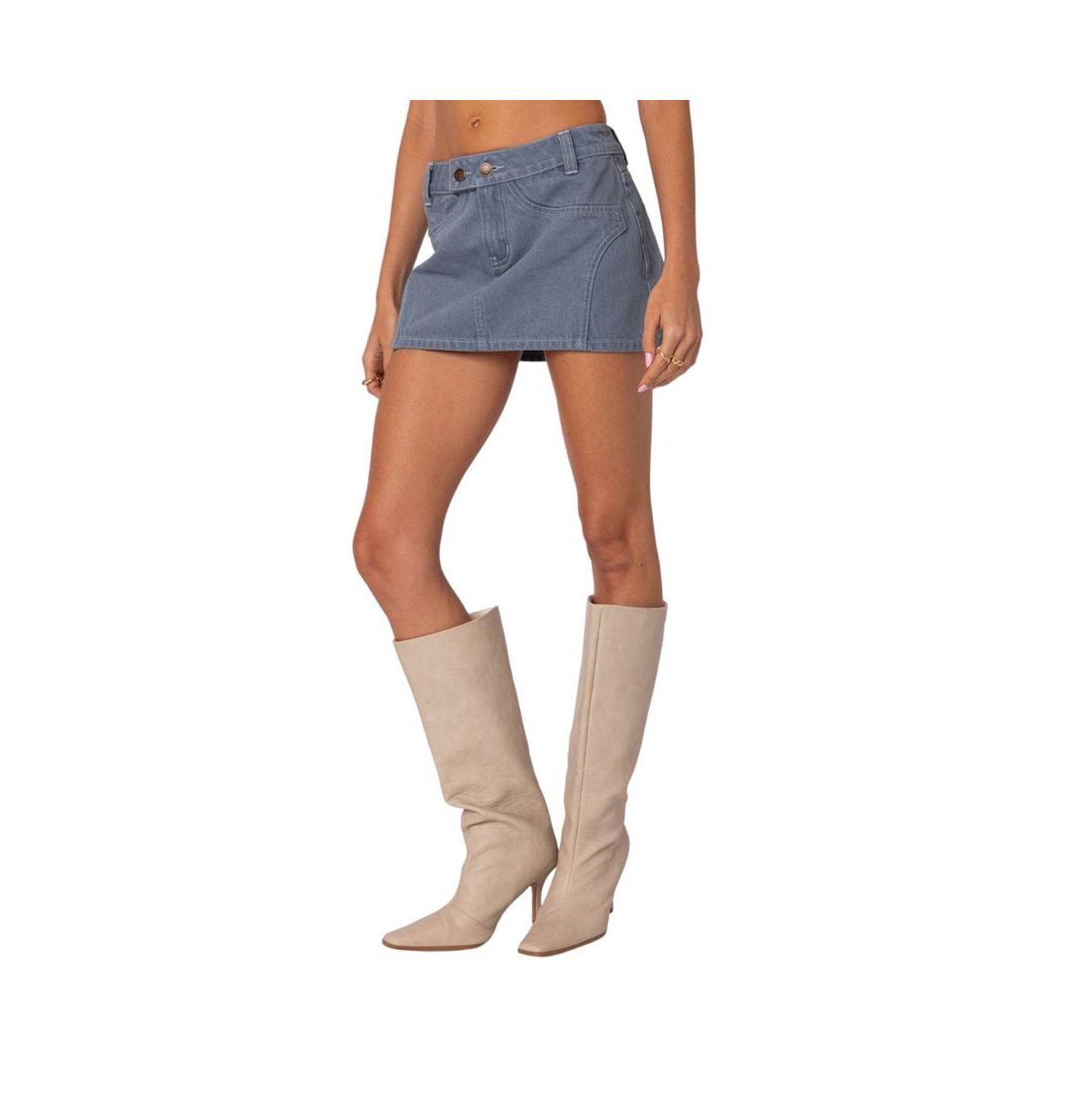 Edikted Women's Louisa Denim Mini Skirt