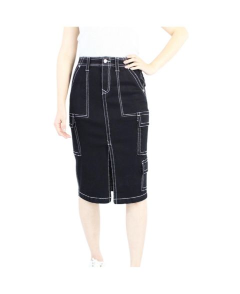 Женская юбка Indigo Poppy Cargo, цвет: Чёрный