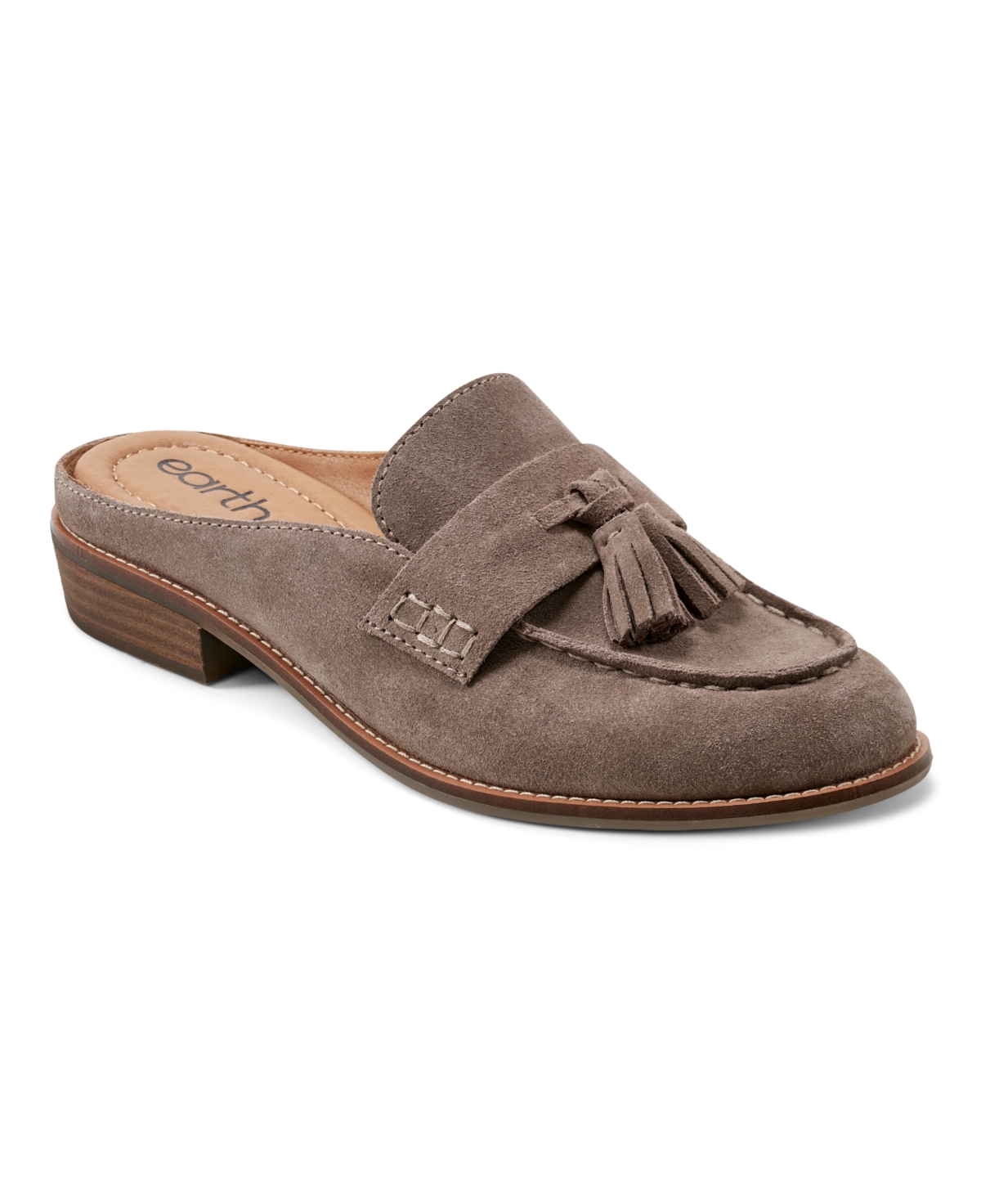 Earth Women's Everett Casual Slip-on Round Toe Loafers - Medium Brown Leather