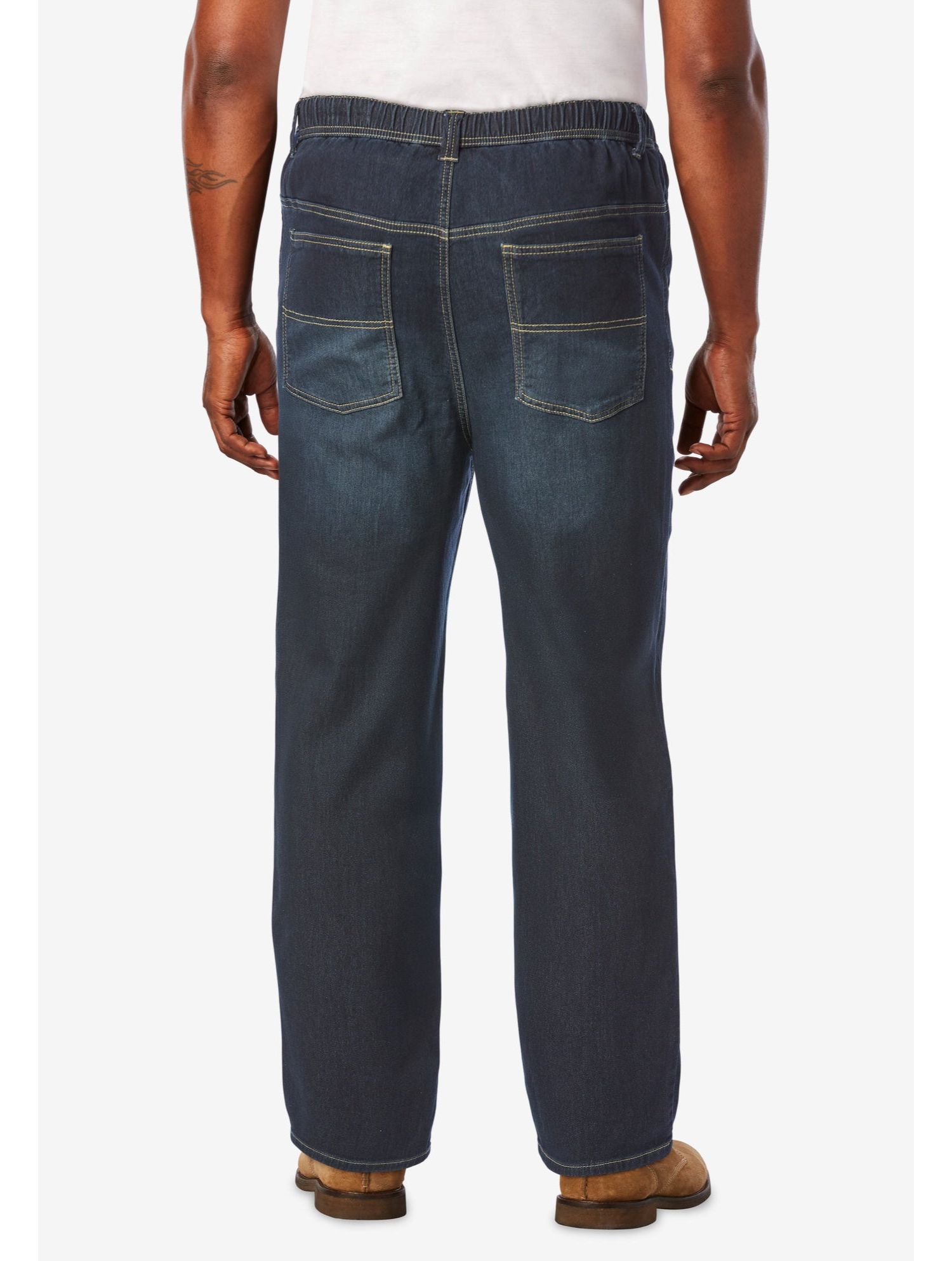 Men's 5-Pocket Relaxed Fit Denim Look Sweatpants