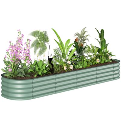 Galvanized Raised Garden Bed Planter Box