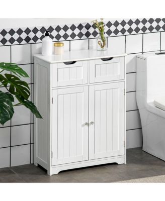 Bathroom Storage Cabinet with 2 Drawers &amp; Adjustable Shelf,
