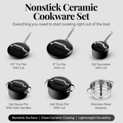 Modern Ceramic Nonstick 11-Piece Ultra Performance Cookware Set