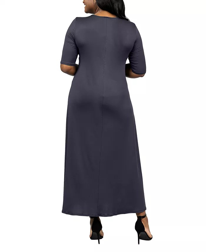 Plus Size Elbow Length Sleeve Maxi Dress - thumbnail 6