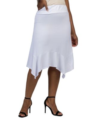 Plus Size Elastic Waist Handkerchief Skirt