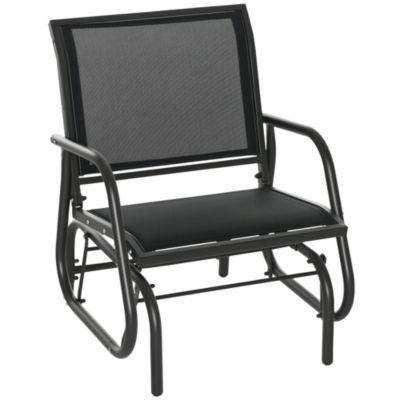 Outdoor Glider with Breathable Mesh Fabric Curved Armrests,