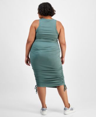 Derek Heart Trendy Plus Size Ribbed Side-Ruched Racerback Bodycon Dress -  Macy's
