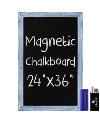 Wall Mounted Magnetic Chalkboard with Wooden Frame